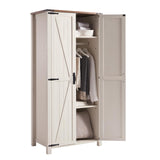 Rustic OKD 32'' Farmhouse Kitchen Pantry Cabinet with Double Barn Doors and Adjustable Shelves OKD