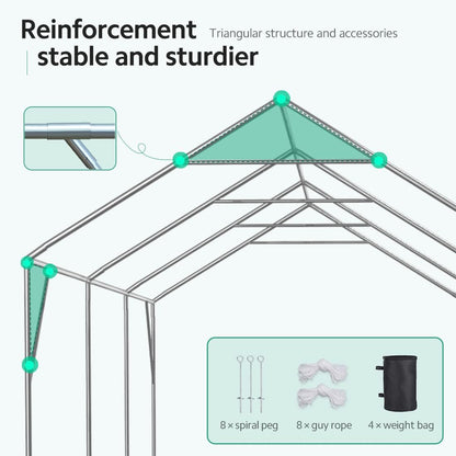 ADVANCE OUTDOOR 12x20 ft Heavy Duty Carports Potable Car Canopy Garage Party Tent Boat Shelter, Adjustable Height from 9.5 ft to 11 ft, Green