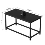 SAYGOER Small Black Coffee Table Simple Modern Open Design Rectangular Minimalist Center Table for Living Room Small Spaces, Easy Assembly, 31.5 x 15.7 x 17.7, Black SAYGOER