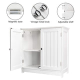 Kcelarec Bathroom Pedestal Sink Storage Cabinet, Bathroom Wood Storage Pedestal Under Sink Organizer Cabinet with Internal Shelf,White Kcelarec