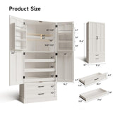 ONBRILL 71" Tall Farmhouse Kitchen Pantry Cabinet with 3 Pull Out Shelves & 2 Large Drawers, Pantry Storage Cabinet with 6 Door Shelves & Adjustable Shelf, Freestanding Pantry for Kitchen, Dining Room ONBRILL