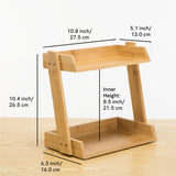 GOBAM Bamboo Makeup & Countertop Organizer, Small - 2 Layer Cosmetics, Lipsticks, Jewelry, Brushes, Hair Accessories & Perfume Organizer for Dresser, Easy Assembly - Natural GOBAM