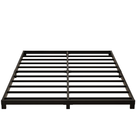 YUSENHEEI 4 Inch King Size Bed Frame, Heavy Duty Metal Platform Low King Bed Frame, No Box Spring Needed, Noise Free, Easy Assembly, Black YUSENHEEI
