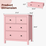 FansaFurn 3 Drawer Dresser with Soft-Close Drawers, Wood Nightstand Cabinet with 3 Spacious Drawers, Chest of Drawers, Modern Wood Dresser, Ideal for Bedroom, Living Room, Entryway, Hallway, Pink FansaFurn