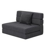 ANONER Fold Sofa Bed Couch Memory Foam with Pillow Futon Sleeper Chair Guest Bed and Fold Out Couch, Washable Cover Twin Size, Dark Gray ANONER