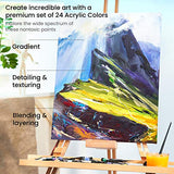 ARTEZA Acrylic Paint Set of 24 Tubes (0.74 oz, 22 ml) Non Toxic Acrylic Artist Paints, Heavy Body Acrylic Paint Art Supplies for Canvas Painting ARTEZA