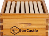 BeeCastle 8 Frame Assembled Medium Honey Super Bee Hive Box with Beehive Frames ＆ Beeswax Coated Foundation Sheets BeeCastle