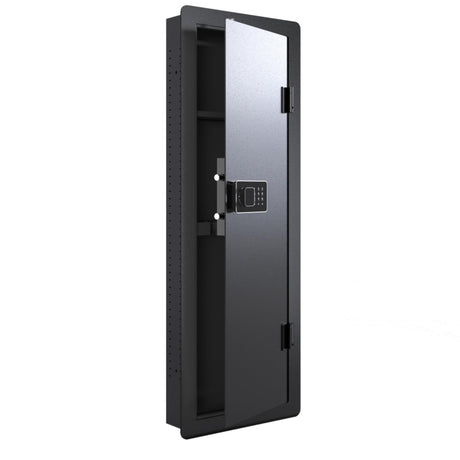 Wall Gun Safes for Home with Digital Keypad, Quick-Access Rifle Fits Between Studs, Hidden In-Wall Safe Cabinet with Removable Shelf & Adjustable Rack for 2-3 Rifles, Solid Steel Construction WEALTHOUSE