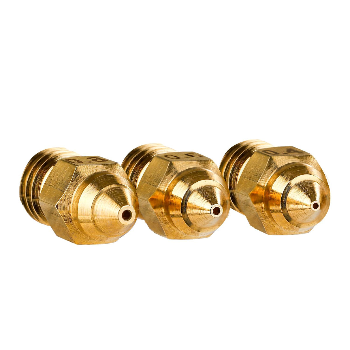 DUROZZLE MK8 Nozzles 3D Printer Brass Nozzles Kit 0.4mm 0.6mm 0.8mm with Storage Box for Ender 3, Ender 5, CR-10, Elegoo Neptune 3, Sovol SV06 and More, Pack of 10 DUROZZLE