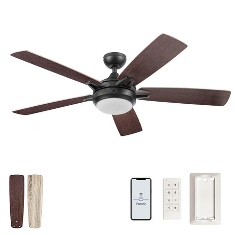Prominence Home 51649-01 Lorelai Smart Ceiling Fan with Light and Remote, 52, Bronze Prominence Home