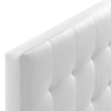 Modway Lily Tufted Faux Leather Upholstered Full Headboard in White Modway