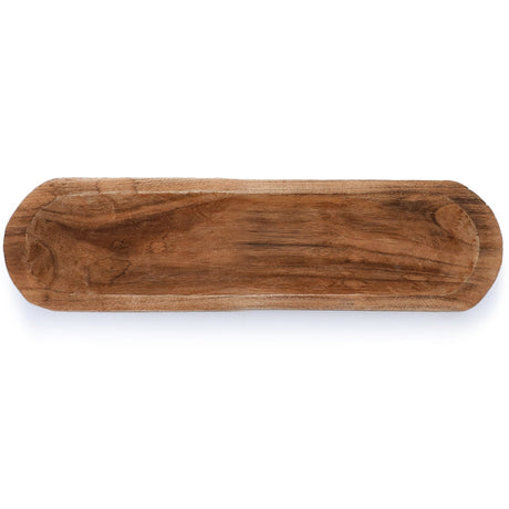 Xaatren Large Wooden Dough Bowl Decorative Wooden Bowl Rustic Long Dough Bowls Decor for Farmhouse Home Dining Table Centerpiece Living Room Kitchen Decorations(20 x 6 Inch,Brown) Xaatren