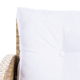 SAFAVIEH Outdoor Collection Vellor Natural/White Cushion 4-Piece Conversation Patio Set PAT7516D Safavieh