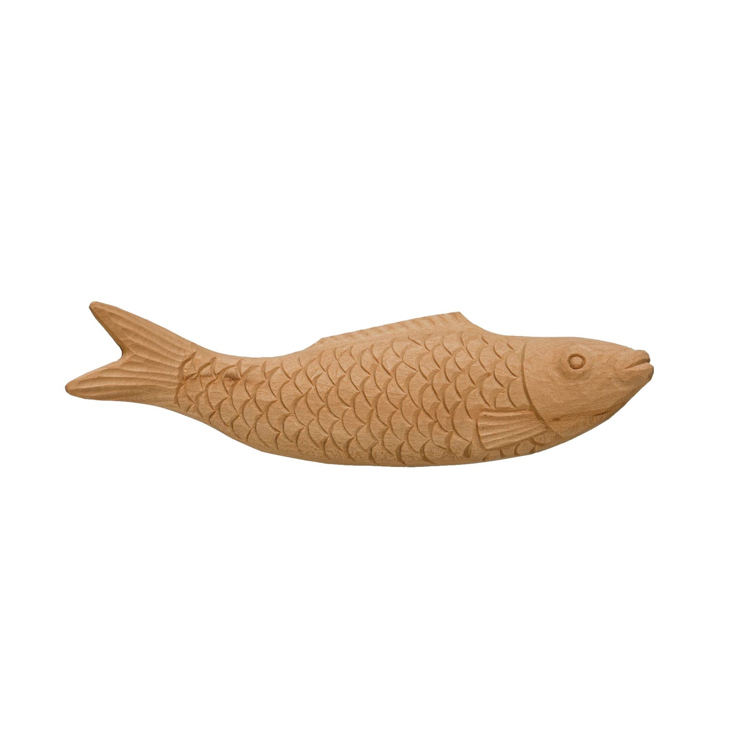 Creative Co-Op Decorative Hand Carved Wood Fish, Natural Décor - WoodArtSupply