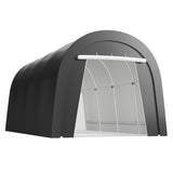 FansaFurn Carport, 10X20 Ft Round Portable Garage, Steel Heavy Duty Carport with Ground Stakes, Tensioner and 2 Roll Up Windows PE Fabric Car Port, Garage, Storage Shed, Tent for Storage, SUV FansaFurn