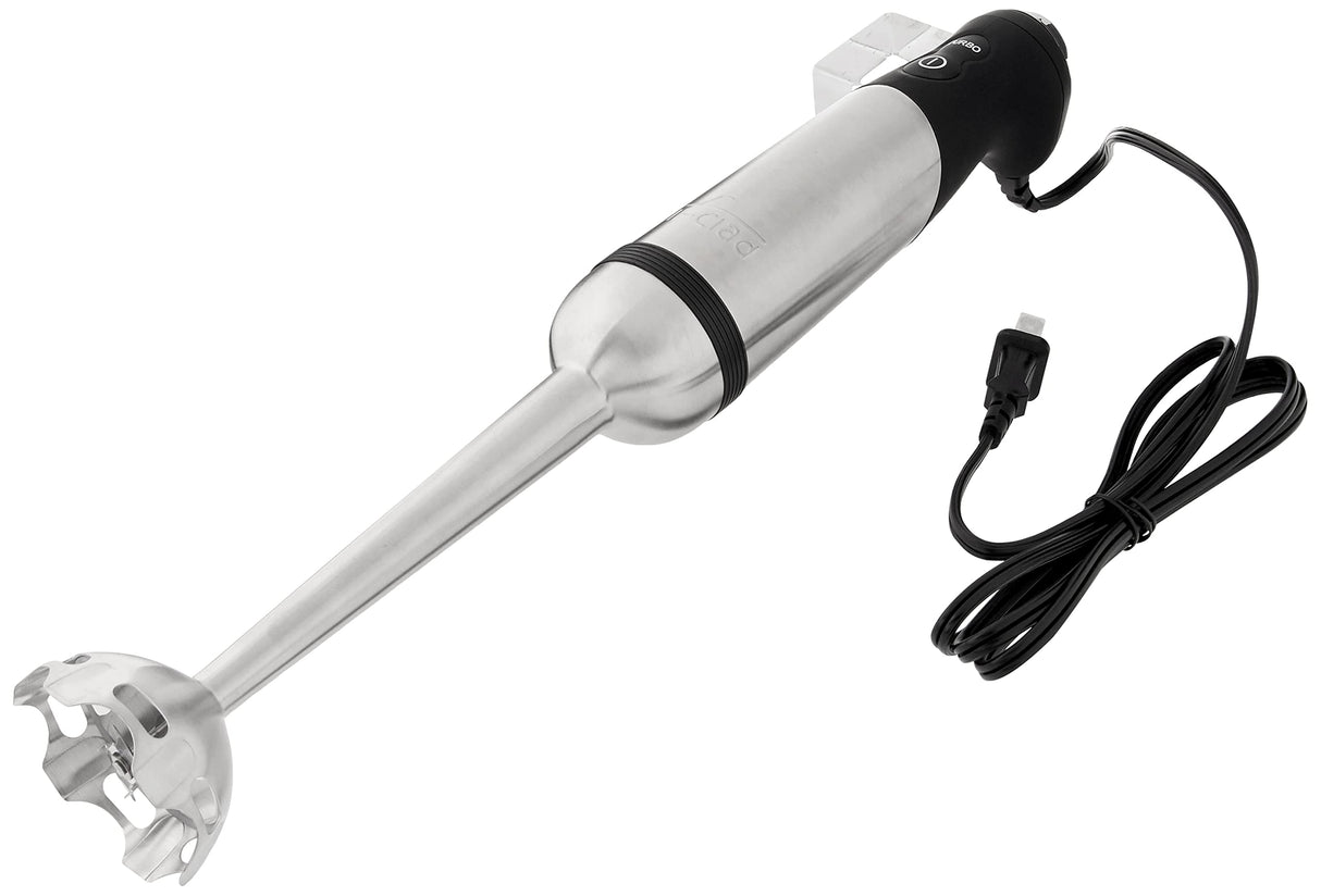 All-Clad Electrics Stainless Steel Immersion Blender 2 Piece Turbo Function 600 Watts Detachable, Variable Speed Control, Hand Blander, 9-1/4-inch All-Clad
