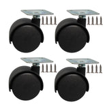 Dalyndar 1.5 Inch Furniture Caster Swivel Wheels Replacement Universal for Cart Desk Table Drawer Cabinet Wood Storage Box, Set of 4pcs Small Nylon Plate Castor Rollers with Stainless Steel Screws Dalyndar