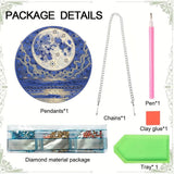 hospitian DIY Hanging Diamond Art Pendant Painting Kit Landscape,Lake Moon Diamond Painting Kits for Adults,Special Crystal Gem Craft Painting Kit Ornament 9.4x9.4inch hospitian