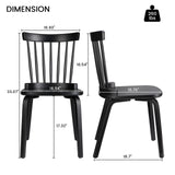 Unovivy Wood Dining Chairs Set of 4, Farmhouse Spindle Back, Widen Seat, Modern Mid-Century Country Style, for Living Room Restaurant, Black Unovivy