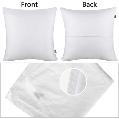 Thmyo 4-Pack 100% Cotton Comfortable Solid Decorative Throw Pillow Case, Square Cushion Cover Pillowcase Sublimation Blank Pillow Covers Christmas DIY Throw Pillowcase for Bed(18x18inch/45x45cm,White)