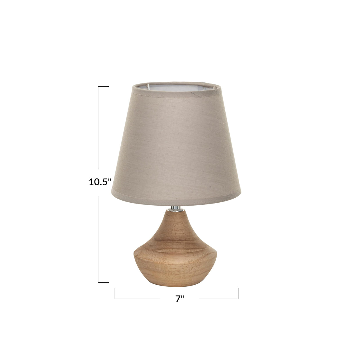 Creative Co-Op Eucalyptus Wood Table Lamp with Linen Shade, Natural Creative Co-Op