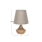 Creative Co-Op Eucalyptus Wood Table Lamp with Linen Shade, Natural Creative Co-Op