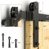 LQKUMJG 6.6FT Sliding Barn Door Hardware Kit for Single Wood Door, Smoothly and Quietly, Easy to Install Fit 35"-40" Wide and 1.18"-1.96" Thickness Door Panel, Includes Installation Instruction LQKUMJG