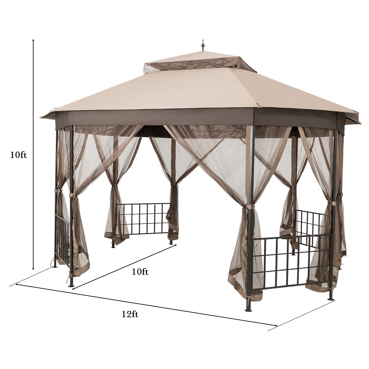 Tangkula 10 x 12 Ft Patio Gazebo - Thumbnail 5