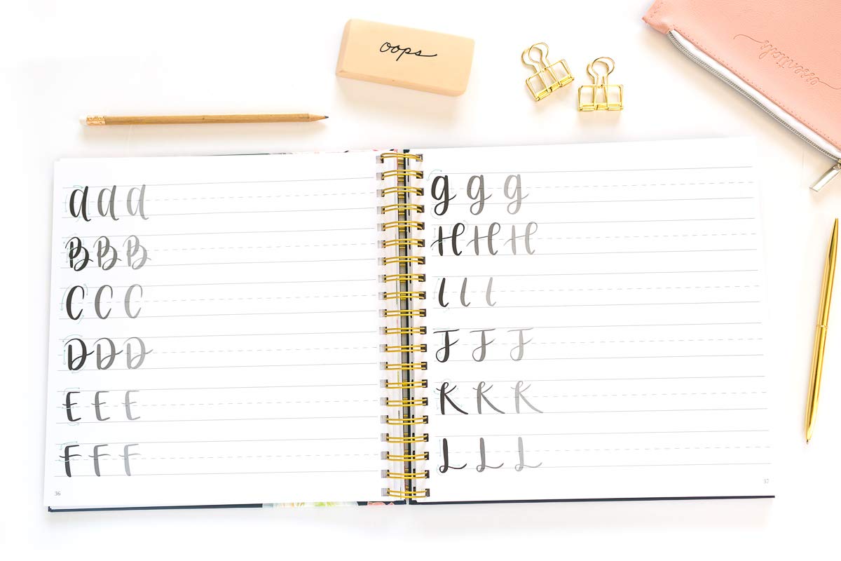 Pretty Simple Lettering: A Step-by-Step Hand Lettering and Modern Calligraphy Workbook for Beginners (Premium Spiral-Bound Hardcover) Paper Peony Press