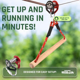 Fofana Ninja Slider Slackline Pulley - Turn Slacklines Into Ziplines with The Most Fun New Accessory for Your Ninja Warrior Obstacle Course for Kids - Patented Design Fofana