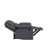 Relax-A-Lounger Drew 34.75" Manual Pull Handle Recliner, Modern Overstuffed, Pocket Coil Comfort, Soft Microfiber Fabric, Java Relax-A-Lounger