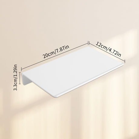 JOOM Small Metal Wall Floating Shelf - Metal Wall Shelf, Black Floating Shelf, Small Bathroom Shelf, Display Shelves for Storage (White, 8 Inch) JOOM