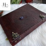 handborncraft Personalized Binder Leather Binder, Custom Binder, Leather 3-Ring Binder, Leather Portfolio Men, Wedding Planner, Sun with Stone Leather Binder, Office Gifts, Corporate Gift handborncraft