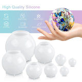 Sphere Resin Molds, 8 PCS Sphere Silicone Mold, Upgraded 3D Seamless Epoxy Molds，Large Ball Shape Flower Resin Mold for Home Decor, Flowers Preservation KISREL