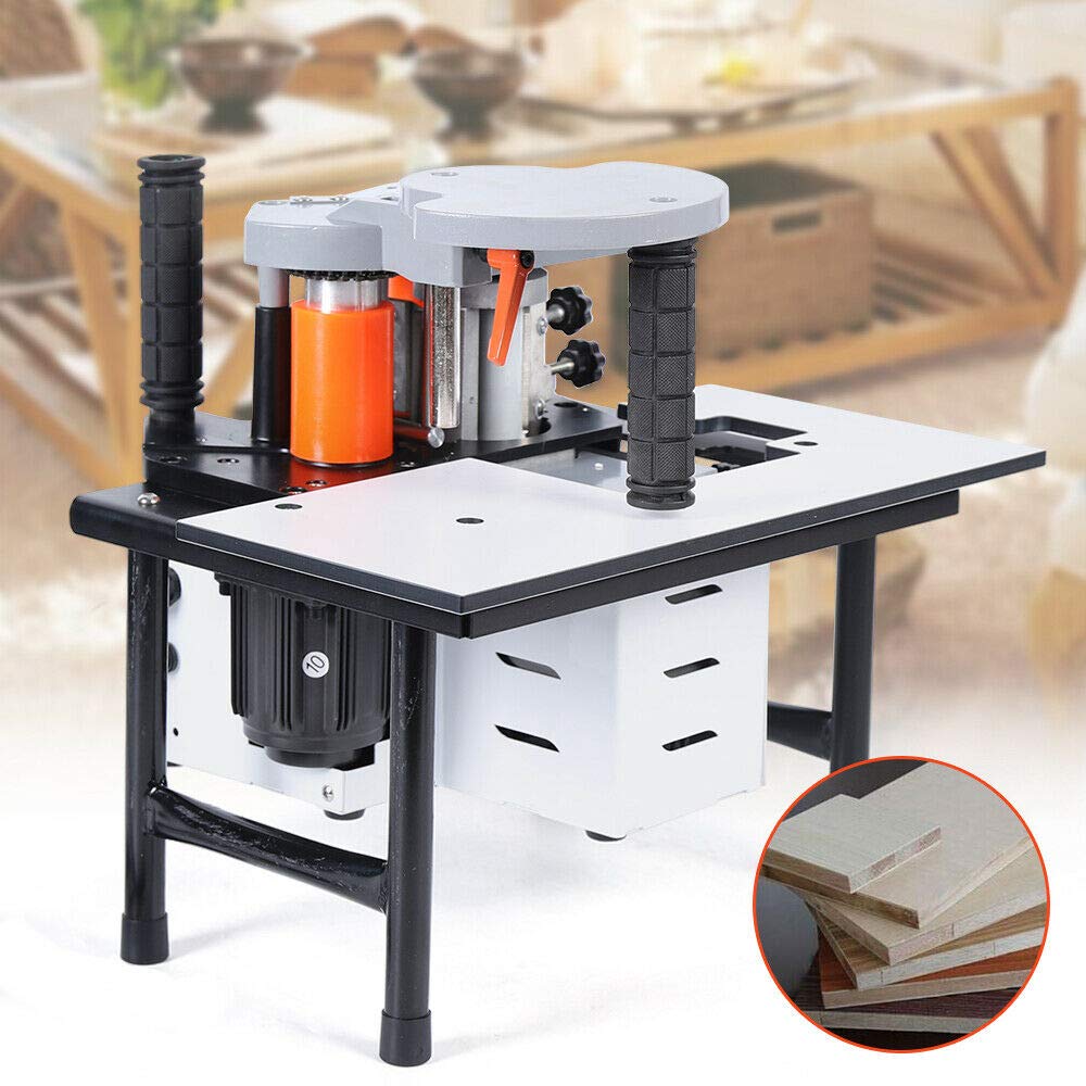 110v Wood Edge Banding Machine, Portable Adjustable Speed Edge Bander Woodworking Gluing Machine 5m/min, Wood Pvc Double Side Gluing Edge Bander - WoodArtSupply