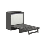 AFI, Northfield Murphy Bed Chest Twin XL with 6" Mattress, Storage Drawer & Built-in USB Charger, Grey AFI