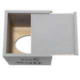 Elegant Designs HG2024-GRW Decorix Farmhouse Square Wood Decorative Tissue Box Cover w Bless You Black Script & Sliding Base for Vanity, Bathroom, Bedroom, Livingroom, Office, Desk, Table, Gry Wash Elegant Designs