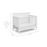 Storkcraft Solstice 5-In-1 Convertible Crib (White) – GREENGUARD Gold Certified, Converts to Toddler Bed and Full-Size Bed, Fits Standard Full-Size Crib Mattress, Adjustable Mattress Support Base storkcraft