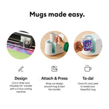Cricut Blank Mug, Ceramic-Coated, Dishwasher & Microwave Safe Mug to Decorate, Cricut Mug Press & Infusible Ink Compatible,15 Oz Sublimation Mug, Ideal for Crafts and Printing, 2 Count, White Cricut