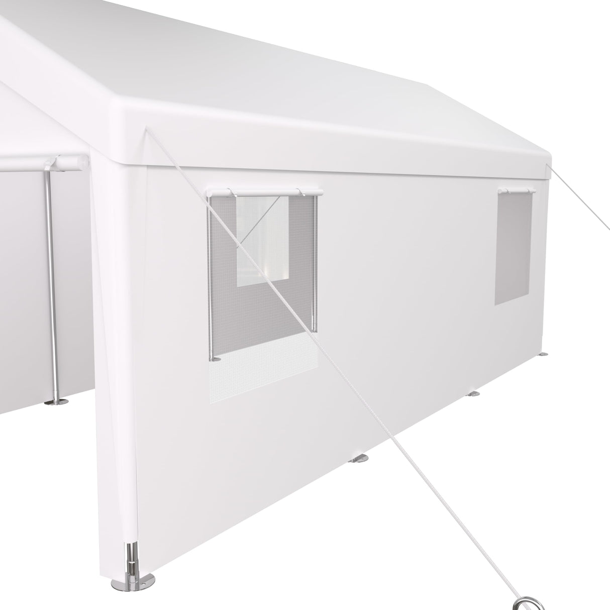 VeroFree 12x20ft Portable Garage Heavy Duty Carport Canopy, White with 2 Roll-up Doors & 4 Ventilated Windows – Shelter for Car, Truck, Boat, Tools, Outdoor Storage (1 Doors) VeroFree