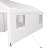 VeroFree 12x20ft Portable Garage Heavy Duty Carport Canopy, White with 2 Roll-up Doors & 4 Ventilated Windows – Shelter for Car, Truck, Boat, Tools, Outdoor Storage (1 Doors) VeroFree
