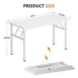 DlandHome 47 inches Folding Table Computer Desk Portable Table Activity Table Conference Table Home Office Desk, Fully Assembled White DND-ND5-120WW DlandHome