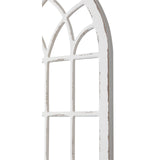 Sintosin Large Farmhouse Arched Window Frame Wall Decor 44 X 24 Inch, Hanging Distressed White Window Pane Wall Decor Living Room, Rustic Wooden Faux Windows for Bedroom Fireplace Entryway Sintosin