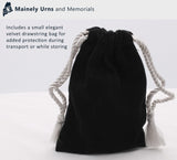 Personalized Oak Wood Finish Keepsake Cremation Urn for Ashes - Aluminum Urn with Painted Oak Wood Finish - 3 Cubic Inch Capacity [2.5 tablespoons of Mainely Urns