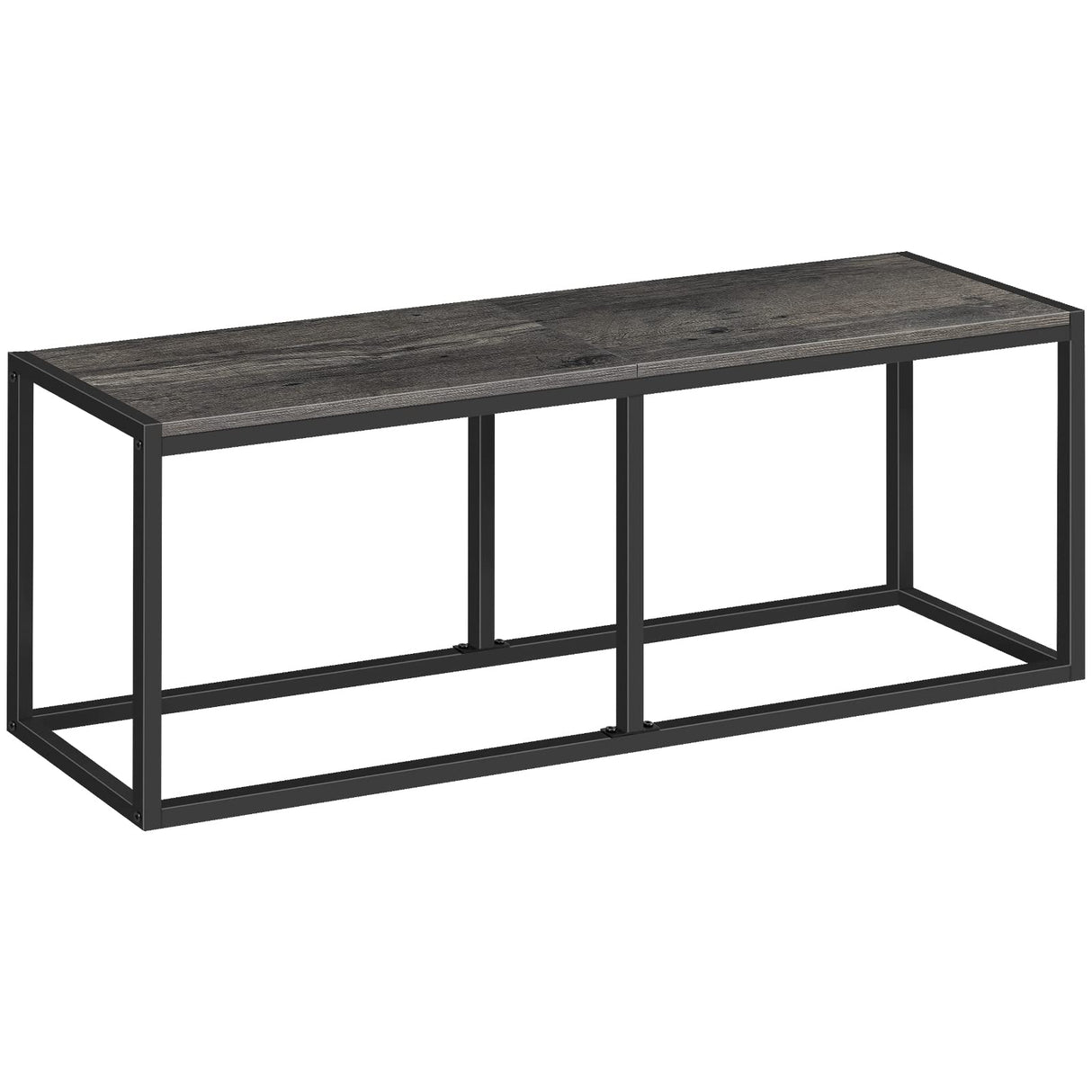 HOOBRO Dining Bench, 47.2 Inch Industrial Style Kitchen Table Bench, Steel Frame, Easy to Assemble, for Kitchen, Dining Room, Charcoal Gray and Black BC12CD01 HOOBRO