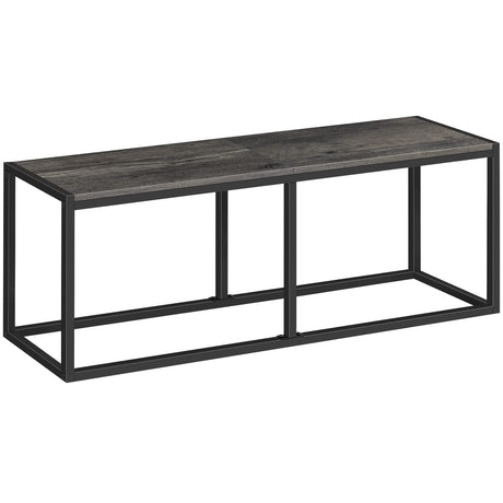 HOOBRO Dining Bench, 47.2 Inch Industrial Style Kitchen Table Bench, Steel Frame, Easy to Assemble, for Kitchen, Dining Room, Charcoal Gray and Black BC12CD01 HOOBRO
