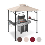 FAB BASED 5x8 Grill Gazebo Canopy for Patio, Outdoor BBQ Gazebo with Shelves, Barbeque Grill Canopy (Cream) FAB BASED