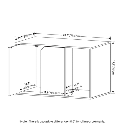 Furinno Peli Litter Box Enclosure, Columbia Walnut - WoodArtSupply