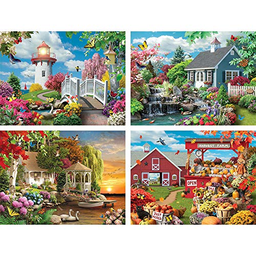 Bits and Pieces – 4-in-1 Multi-Pack Large 500 Piece Jigsaw Puzzles for Adults – Jigsaw Puzzle Set Bundle by Artist Alan Giana, Completed Puzzle Size: 16" x 20" Bits and Pieces