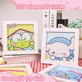 Akutoer Cute Anime 5D Diamond Drawing Kits, Gem Arts & Crafts Supplies with Frames, Cartoon Painting with Diamond, DIY Paint Supplies for Kid(Kitty) Akutoer